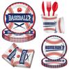 Baseball Themed Holiday Party Supplies Paper Plates Paper Cups Tissue Tablecloths Disposable Cutlery Sets