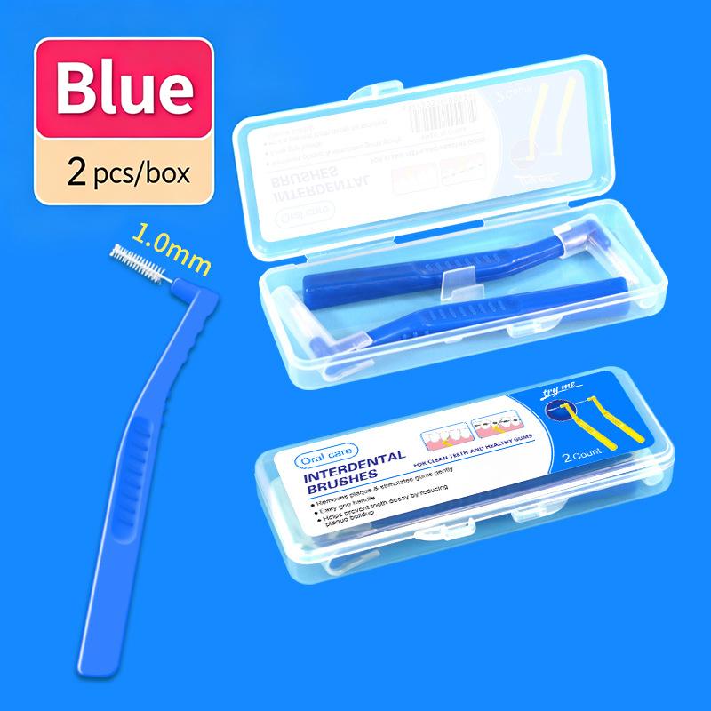 2/5Pcs L-Shaped Interdental Brushes Portable Soft Bristle Interdental Cleaners Brushes Travel