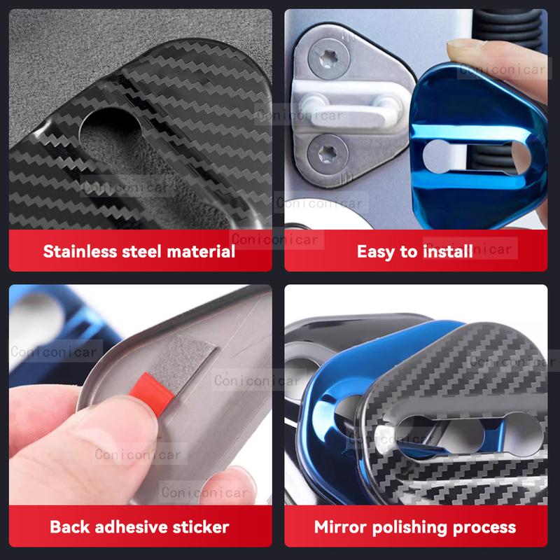 Auto Car Door Lock Protect Cover Emblems Case Stainless Steel Decoration For GEELY TUGELLA -2025 Protection Accessories