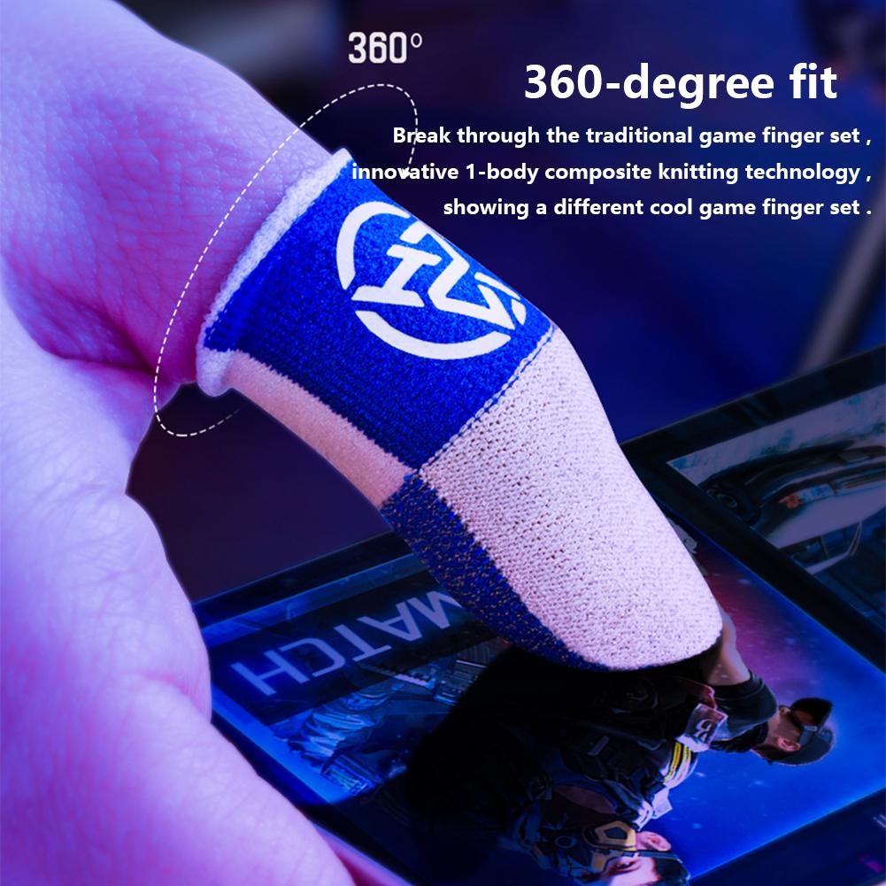 Mobile Finger Sleeve Breathable Nightlight Finger Thumb Gloves Sweatproof Anti Slip Splicing Gamers Gloves for PUBG Phone Gaming