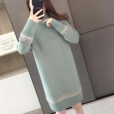 Sweater for Women Autumn Winter Thickened Warm Knitted Stretchy Long Sleeve Oversize Knitted Sweater Dress Top