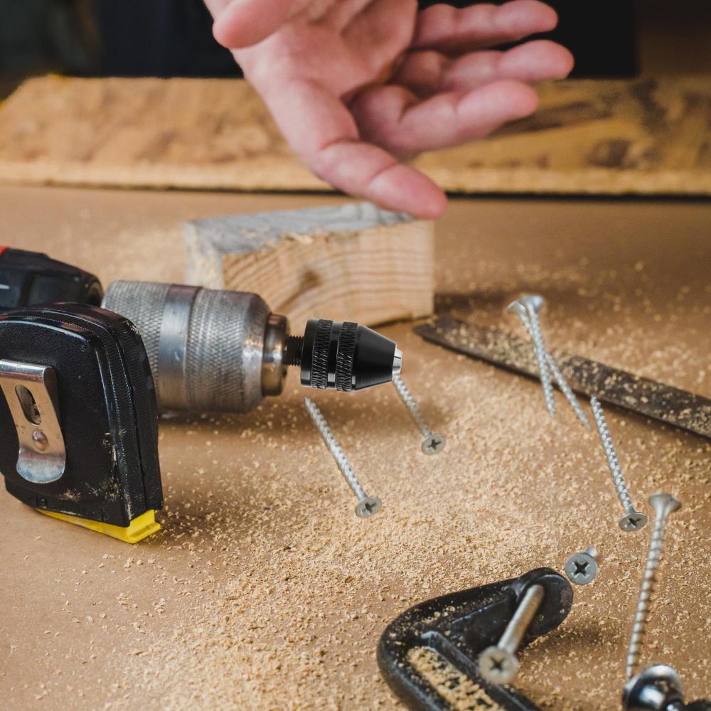 3PCS Tool Adapter Converter Quick Change 0.3-6.5mm 1/4" Hex Shank 0.3-3.6mm Keyless Drill Chuck