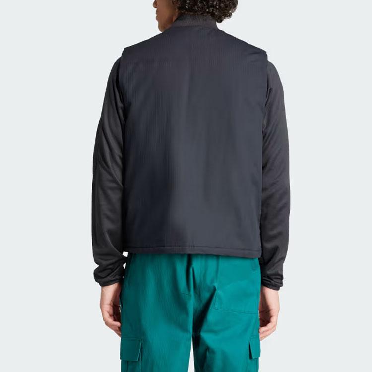 Adidas Originals Solid Color Logo Zip Vest Men Vests Black IR7735