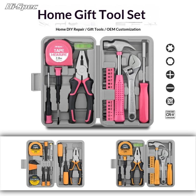 13/24Pcs Diy Tool Kit For Women Mini Home Toolbox Set With Hammer Pliers Wrench Screwdriver Basic Starter Tools