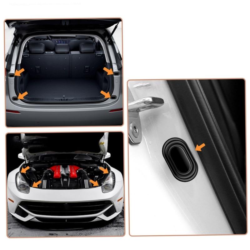 16Pcs Soundproof Car Door Protectors Thickened Silicone Anti Collision Pads Self Adhesive Vibration Damping for Most Car