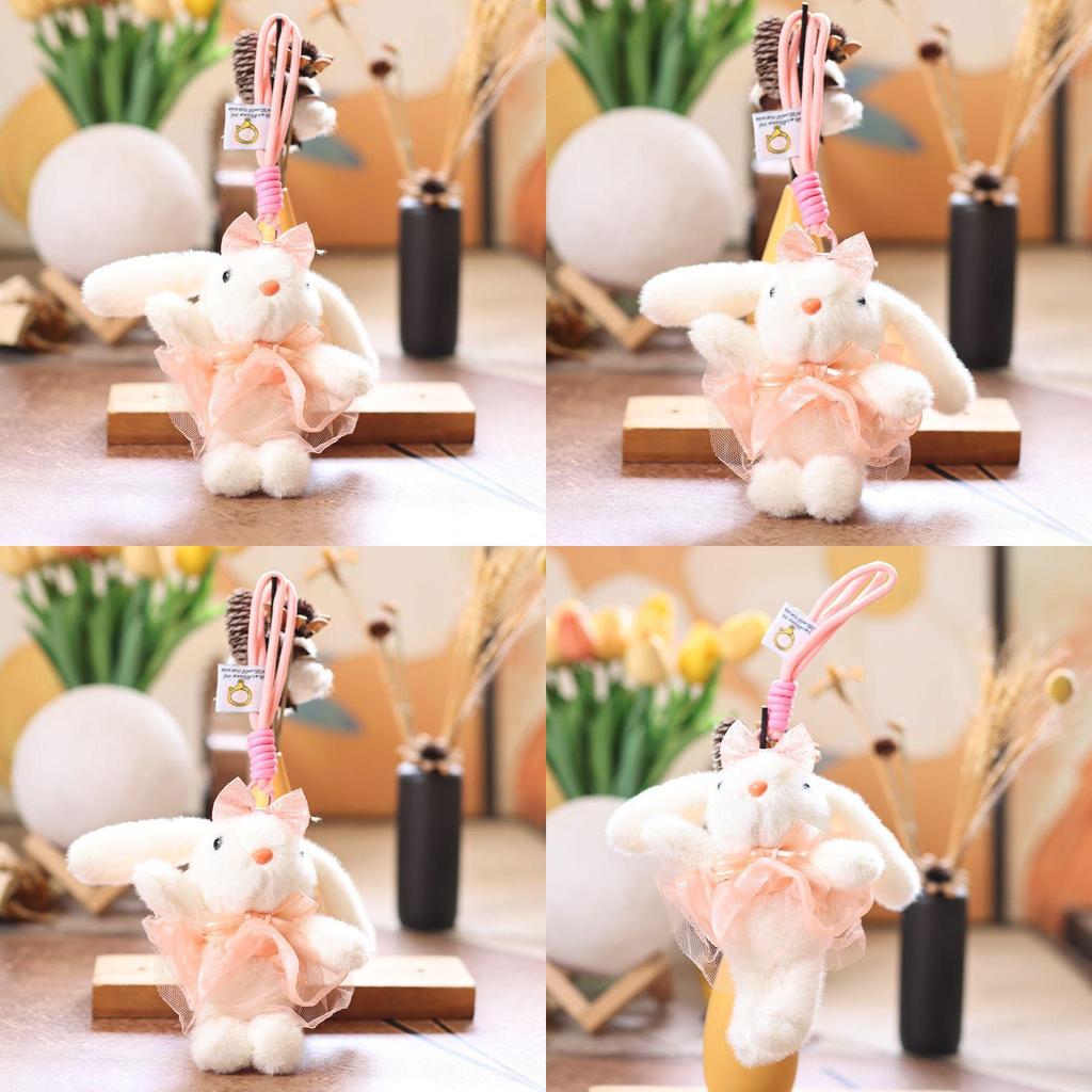 Cute Rabbit Plush Toy With Pp Cotton Filling For Bag Accessories And Gifts