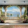 2D Floral Arch Balcony Backdrop Outdoor Wedding Photography Decor