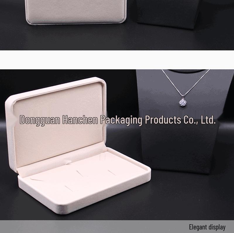 Flocked Jewelry Box for Necklace, Rings, Bracelets & Earrings - 4-Piece Set