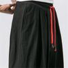 Men's Cotton Linen Wide Leg Pants Casual Loose Fit Solid Color Breathable Lightweight Elastic Waist Male Baggy Long Pants