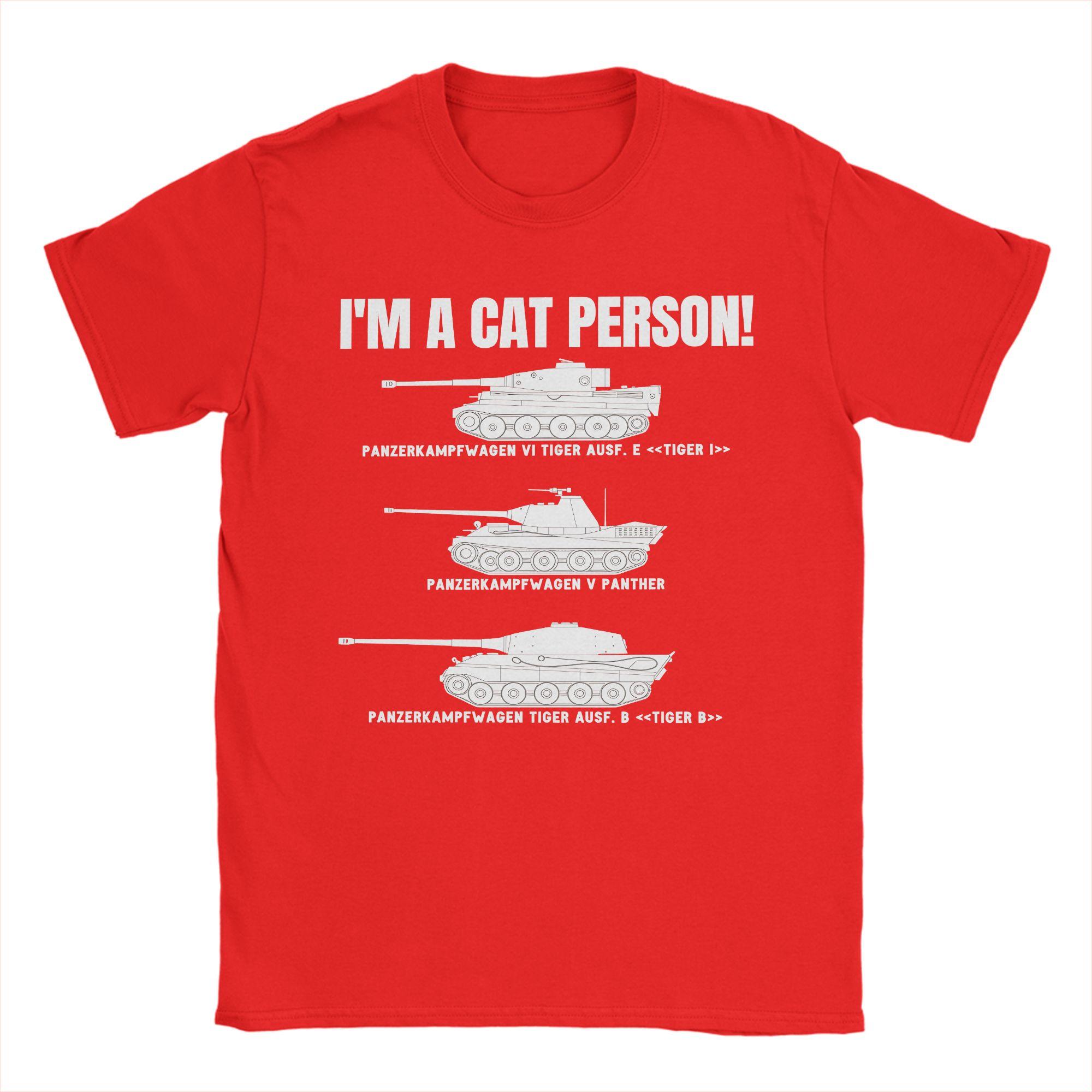 

Vintage Military Tank Funny Im A Cat Person TShirts Men Round Collar 100 Cotton T Shirt Short Sleeve Tees Original Clothing S