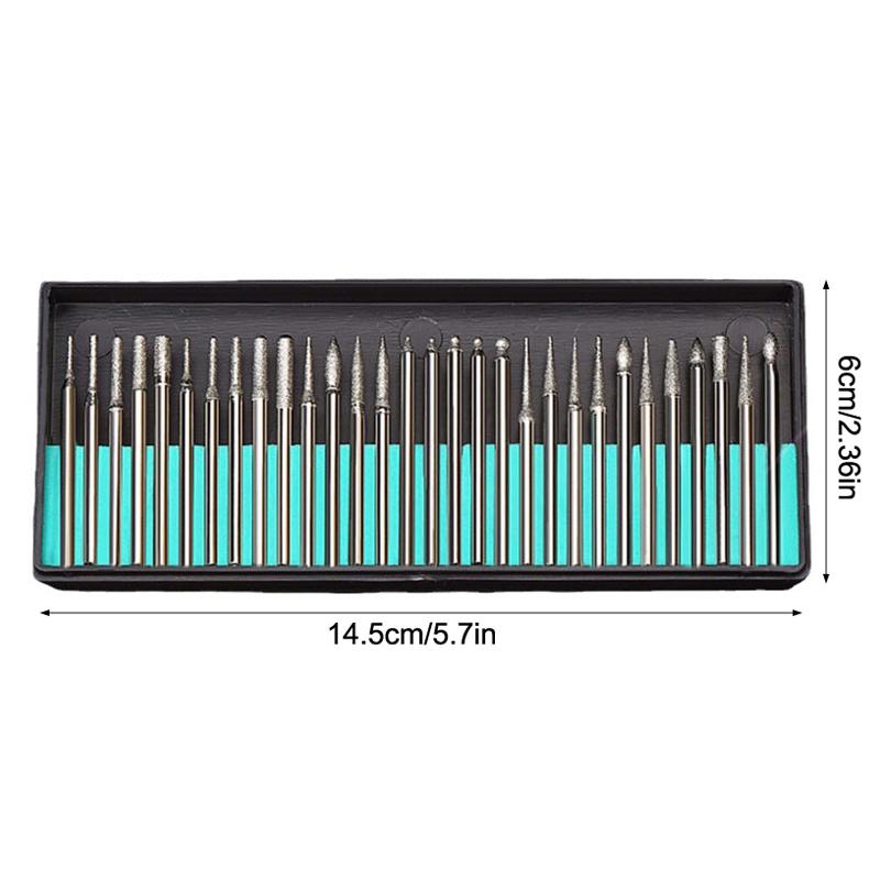 

30Pc/box Drill Bit Diamond Burs Bits For Electric Grinder Rotary Tool SetGrinding Carving Cutting Rotary Tool Abrasive Tool Part