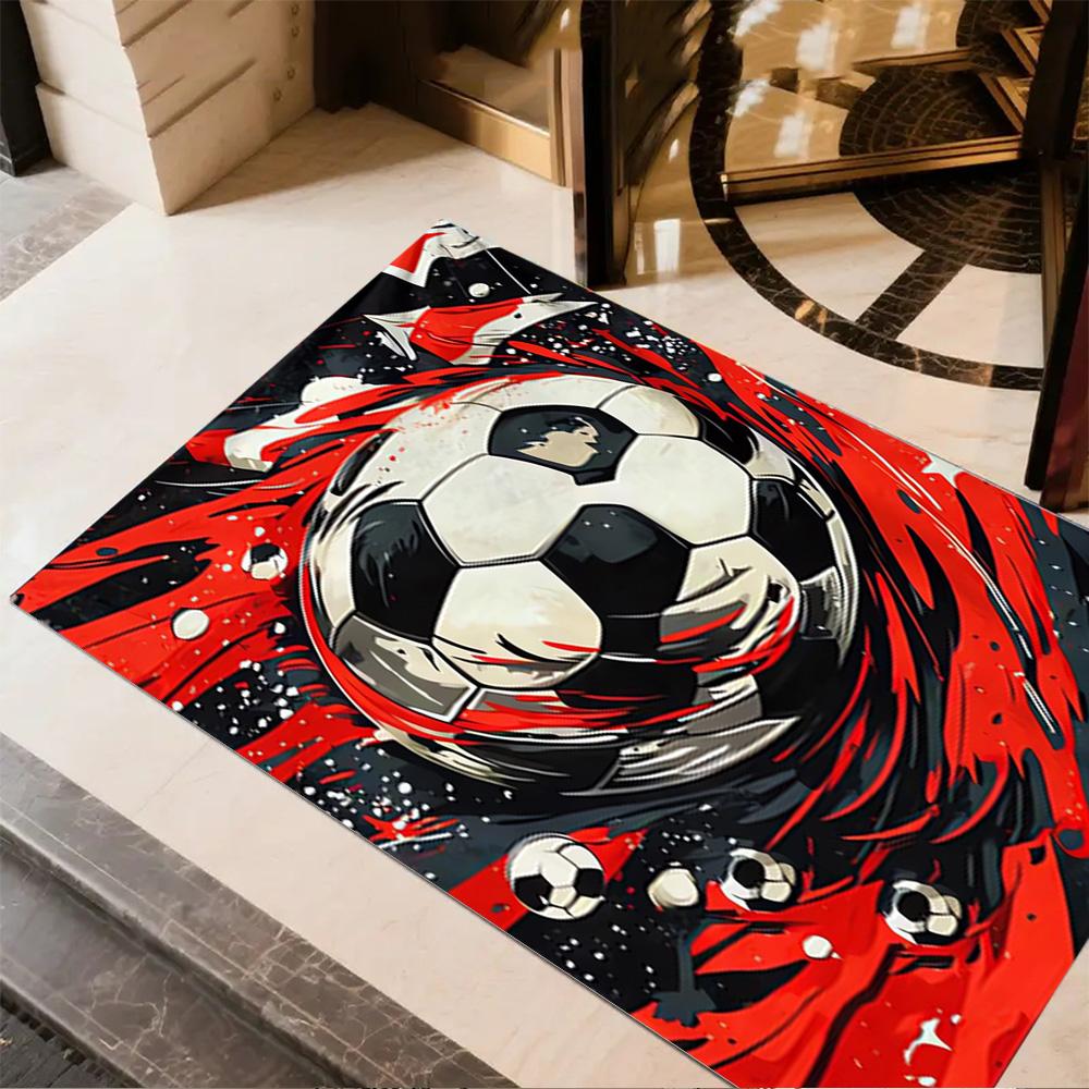1pc Soccer Ball Rug Home Carpet Design for Office Decor Gift Living Room Bedroom