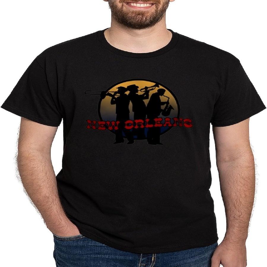 CafePress - Джазовые музыканты Нового Орлеана - Классическая хлопковая футболка Черная S