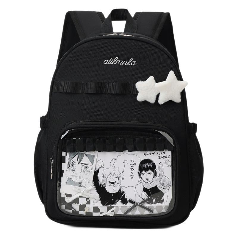 Transparent layer backpack women's 2025 new pain bag, small food, high value, junior high school backpack, large-capacity schoolbag