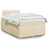 VidaXL Slatted Bed Base with Mattress Cream 120x200 Cm Fabric 3288959