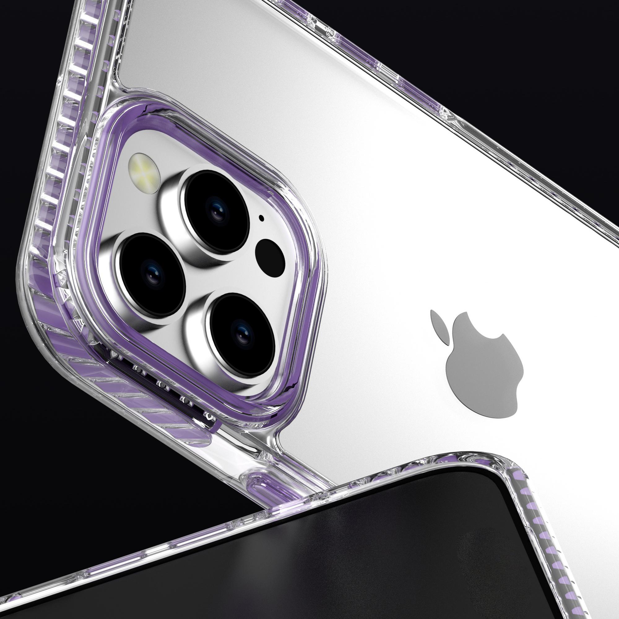 

For iPhone 13 Pro Clear Phone Case PC+TPU Shell Anti-Scratch Phone Cover Grey