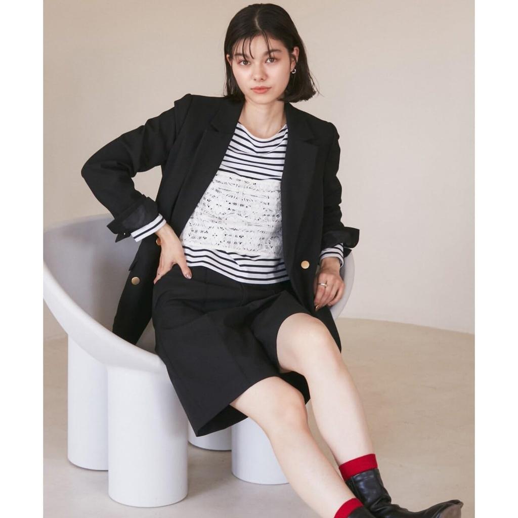 ROPE PICNIC Serge Perfect for Coordinating with Black Size 36 Wool-Like Shorts, Others, (01),