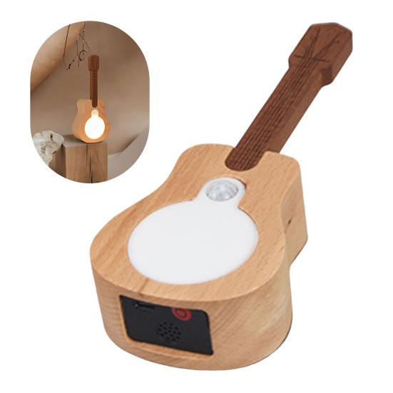 Guitar Shape Night Light Wireless Motion Sensor Rechargeable LED Light with Multi-Color Modes Ambient Mood Lighting Portable Wall Sconce