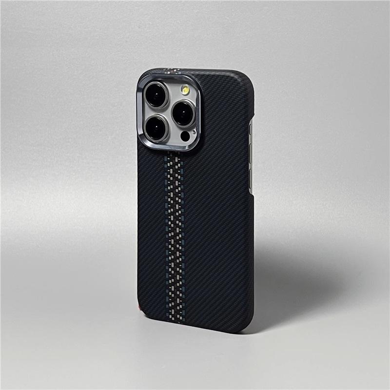 Kevlar Carbon Fiber Texture Magnetic Case for iPhone 17 Pro Max