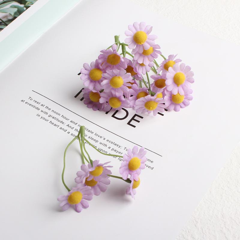 5-главая искусственная хризантема DIY Рукоделие Аксессуар Декор Искусственный цветок Домашний декор Украшение Маленькая хризантема 5pcs фиолетовый