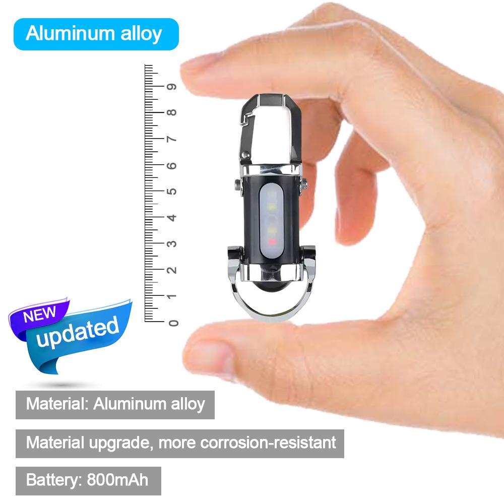 NEW Rechargeable Mini Flashlight Inspection Light Portable Keychain Camping Emergencys Lighting Tool Red Blue Flashing Light