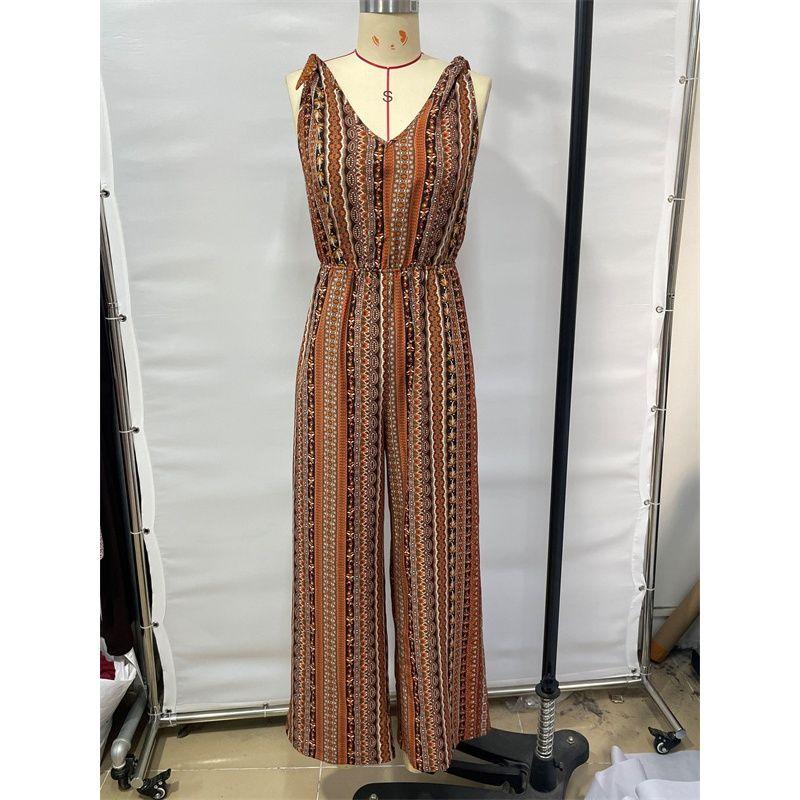 Summer Autumn Women Jumpsuit Ladies Clothes Sling Elastic Waist Jumpsuit