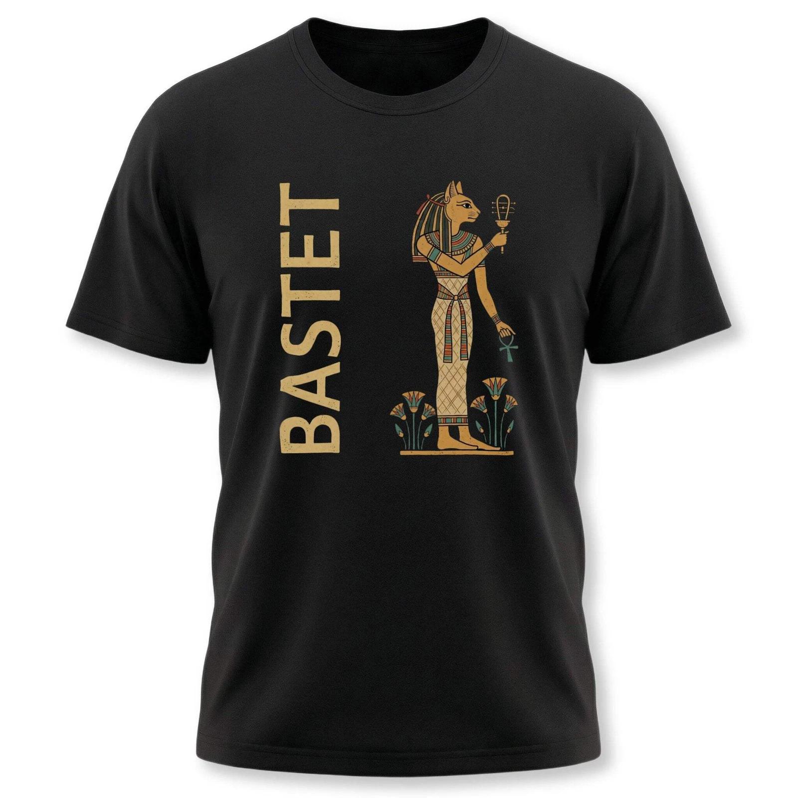 Bastet Egyptian Cat Goddess T-Shirt | Ankh Lotus Ancient Mythology Graphic Tee XXXXL