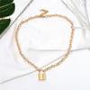 NEU Schloss Anhänger Vorhängeschloss Charm Halskette Kette Damen Schmuck Geschenk