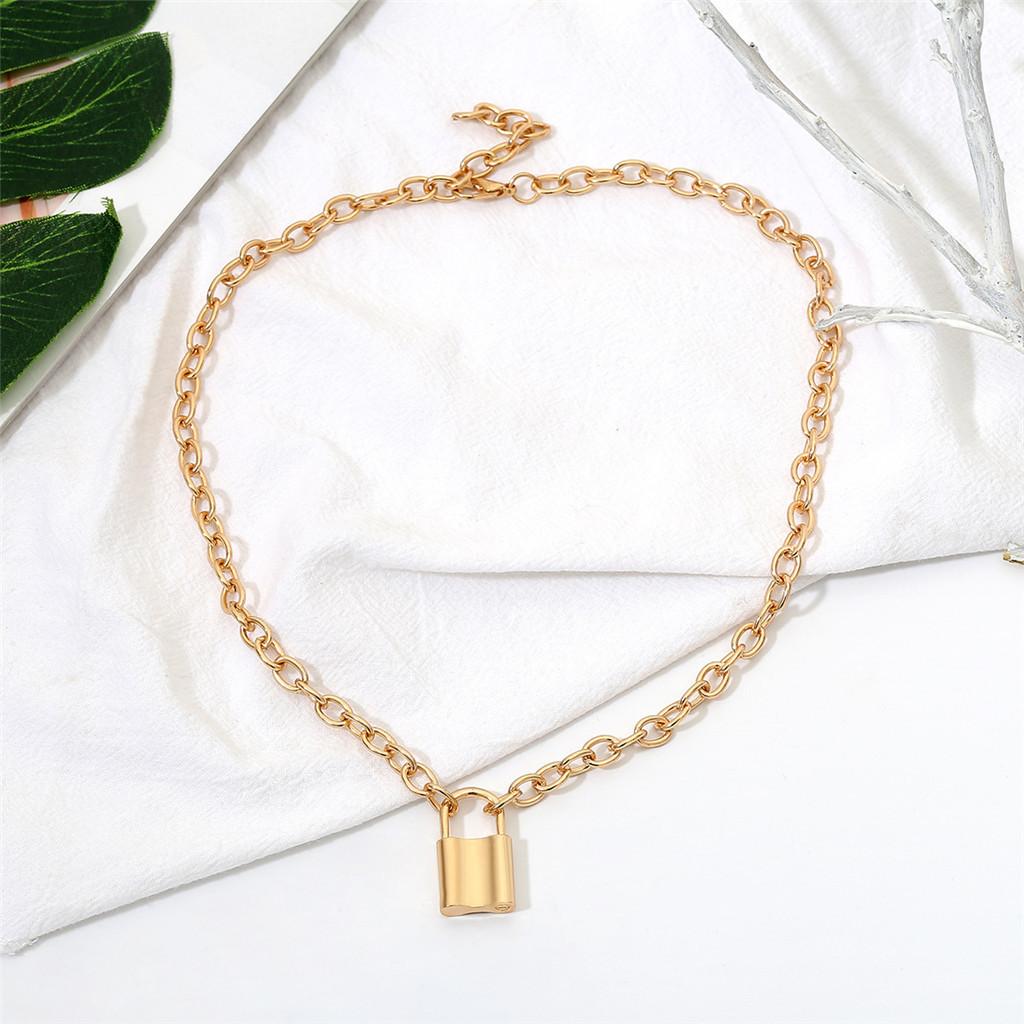 NEU Schloss Anhänger Vorhängeschloss Charm Halskette Kette Damen Schmuck Geschenk