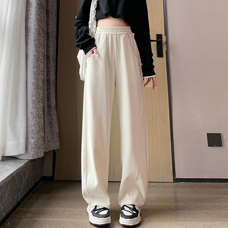Large Size Spring and Autumn Women Pants High Waist Wide Leg Straight Pant Loose Casual Fashion Streetwear Trousers