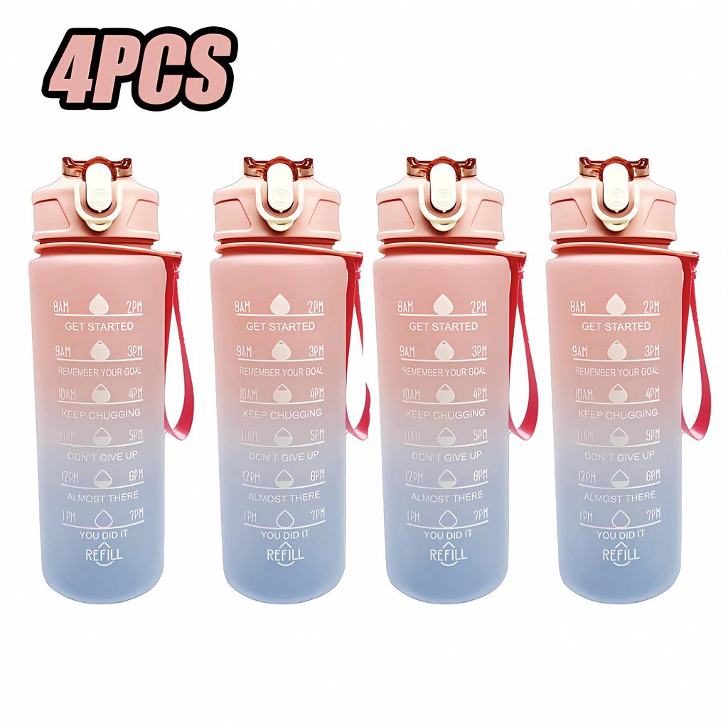 900ML Sports Water Bottle with Time Marker Leak-proof Cup Motivational Portable Water Bottle Sport Fitness BPA Free