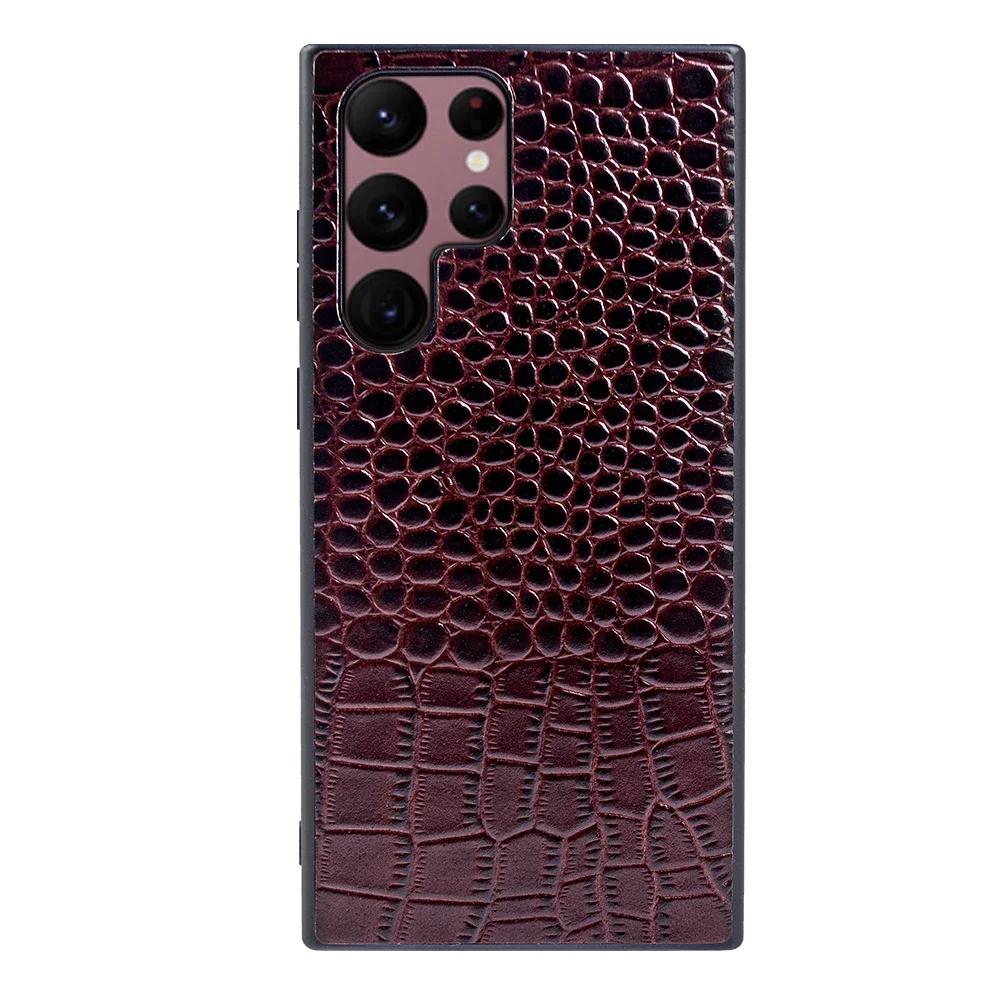 

Genuine Leather Cover Case for Samsung Galaxy S22 Ultra S23 S21 S20 FE S10 Plus Note 20 10 A53 A51 A52 5G A72 A71 Phone Shell Genuine Leather&Galaxy S25 FE