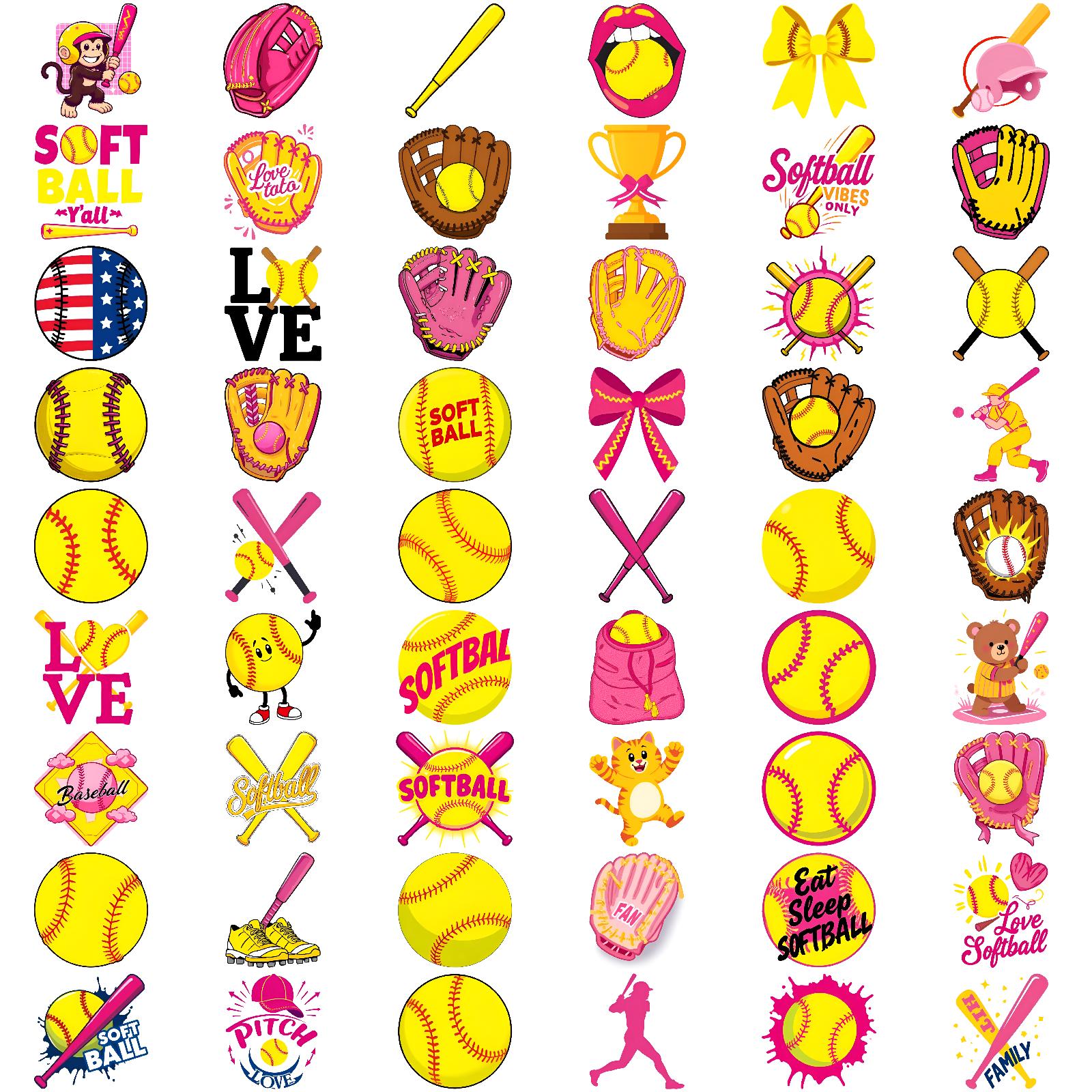 54 шт. Временные татуировки Наклейки для софтбола Водонепроницаемые Долговечные Наклейки на тело Спортивные иконки Временные наклейки-татуировки Для взрослых