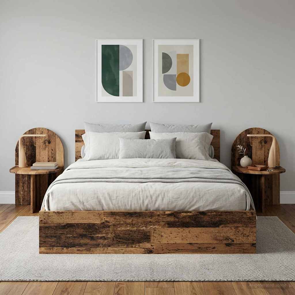 Nightstand 2 pcs Reclaimed Wood Look 48 x 49 x 65 cm Particleboard