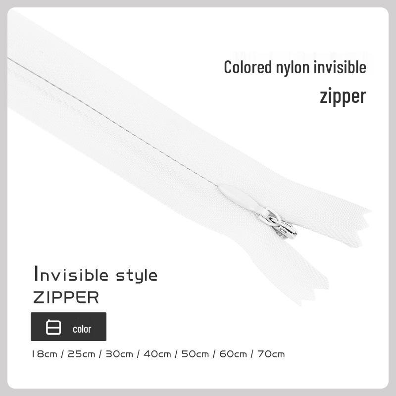 Fermeture éclair invisible colorée pour jupes, pantalons et chemises (18-70CM)