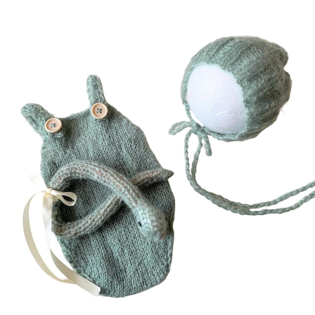 Snake hat overalls stuffed toy Snake Year Newborn Photo Shoot Costume Snake Monthly Photo [NANA's shop] & & (Green)