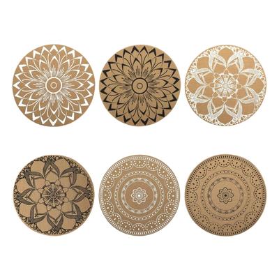 Non-Slip Round Placemats Decorative Dinner Table Mat Dual-Sided Waterproof Insulated Placemat Printed Western Food Mat