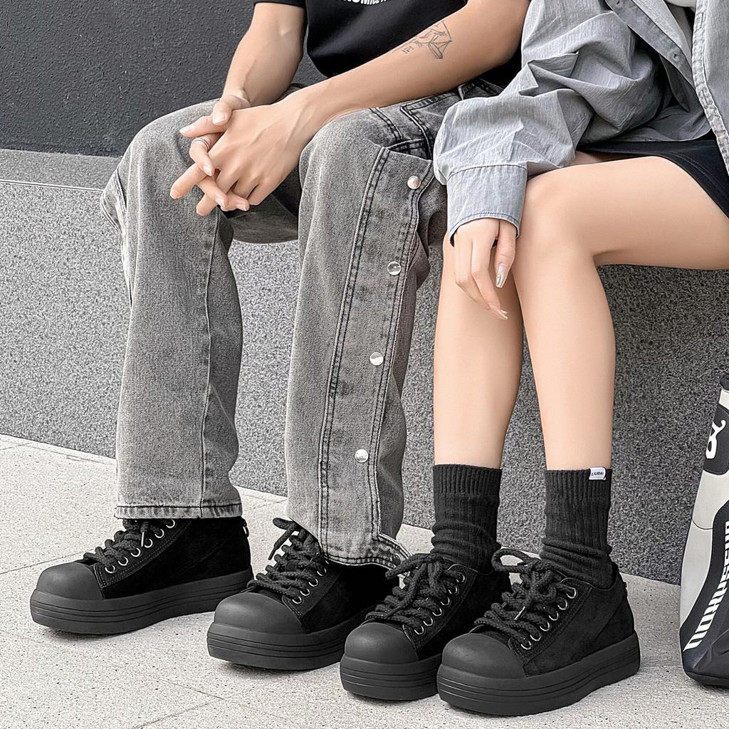 Darth Vader Increases The Height Of Commuter Men'S Shoes Niche Bread Casual Shoes College Style Versatile Big Head Board Shoes Men'S Thick Soles