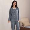 Pajamas women's spring, autumn and winter new pure cotton long-sleeved fashion plaid high-end cotton beautiful loungewear can be worn outside