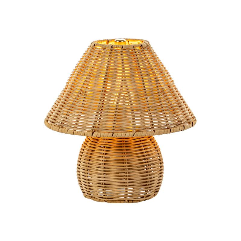 1PC New Chinese Simple Bamboo Woven Bamboo Desk Lamp Home Living Room Tatami Modern Creative Retro Practical Bedside Lamp