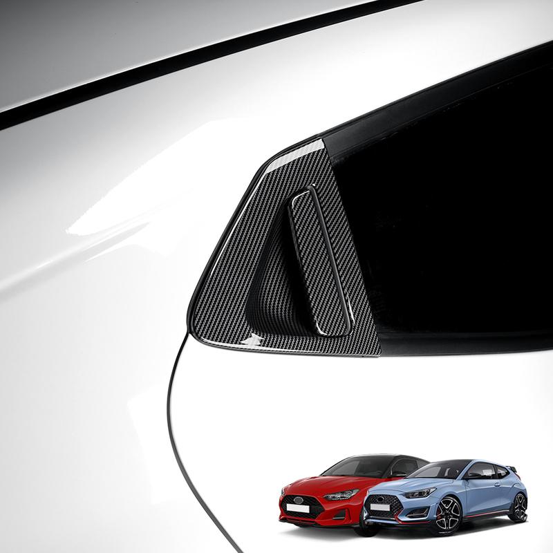 For Hyundai Veloster ‑ LHD ABS Carbon Fiber‑Look Door Handle Protector Trim Exterior Decorative Car Partsarts