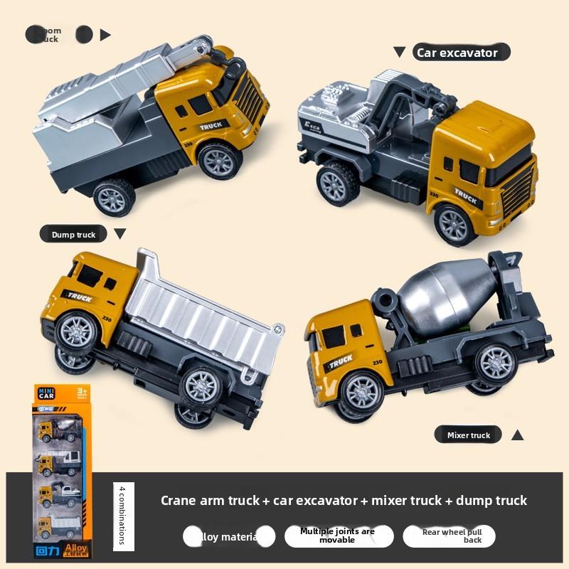 Kids Bulldozer Forklift Crane Construction Vehicle Model With Inertial Drive For Play And Collection