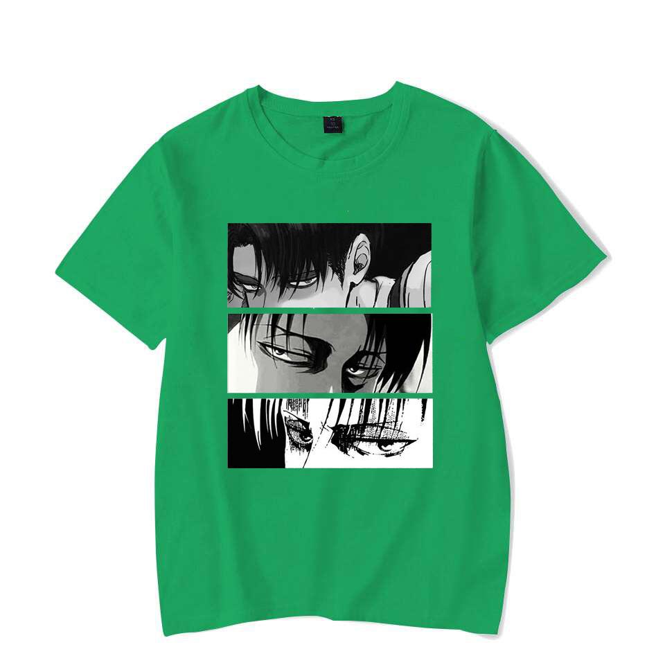 Dámská trička Japonské Anime Attack On Titan Levi Ackerman Eye Punk Tops Letní Harajuku Oversized gotické tričko s krátkým rukávem
