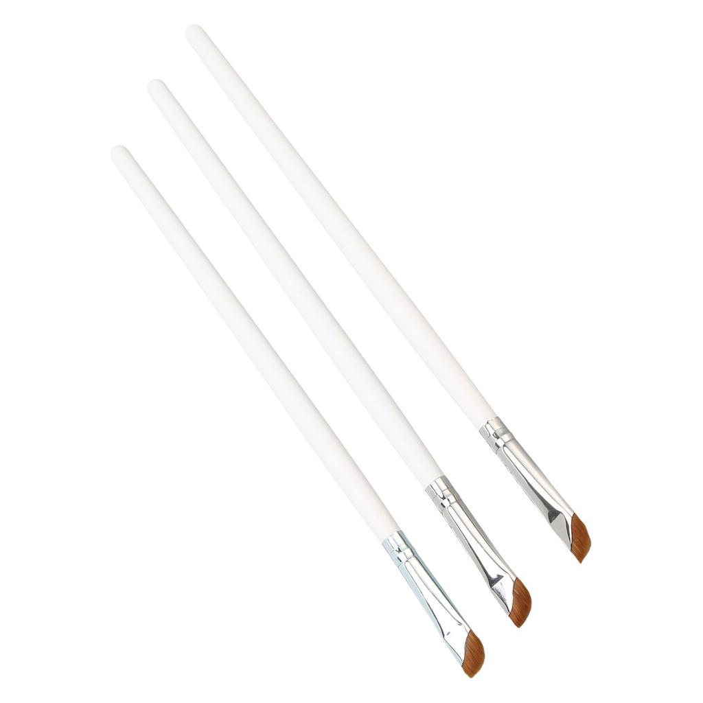 3pcs Angled Eyeliner Brush Ultra Thin Slanted Comfortable Grip Eyeliner Make Up Brush White