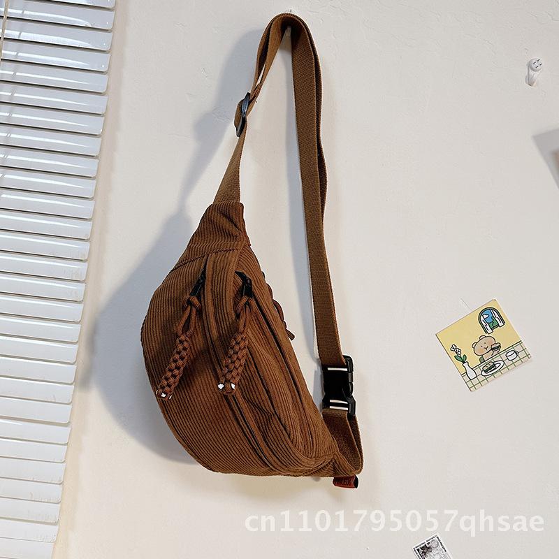 Fashi Bolso de Pecho de Pana Unisex Casual Riñonera Plátano Bolso de Cinturón Cruzado Bolso de Hombro Sencillo Moderno para Hombres y Mujeres