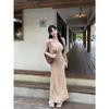Pure Desire Style Sexy Lace Splicing Long-sleeved Dress Women's Autumn New Slim and Thin Dress