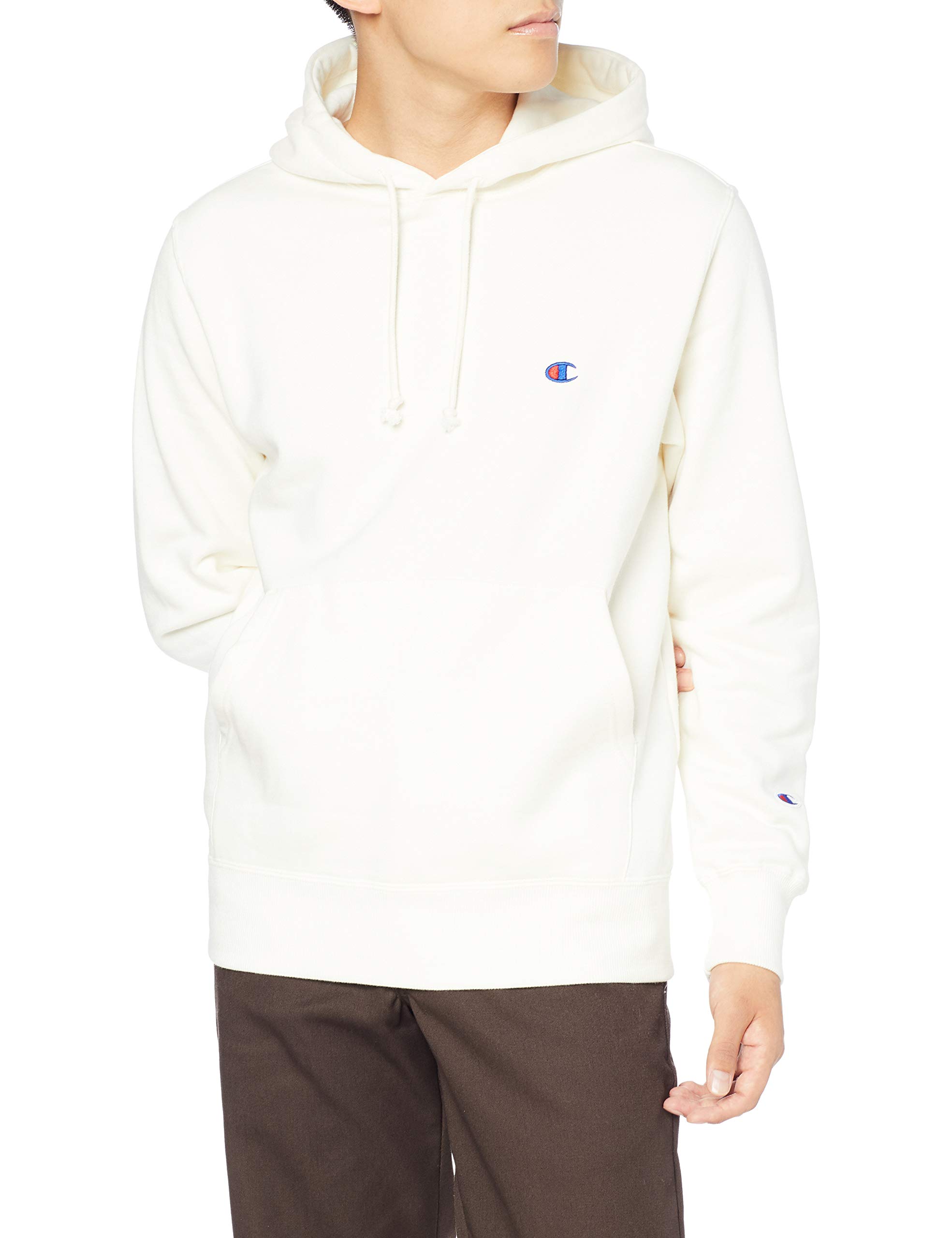 

Old Model One Point Logo Pullover Sweatshirt Hoodie Basic Japan S to Japanese Size [Champion] C3-C125 Men s Off-White (Equivalent S)