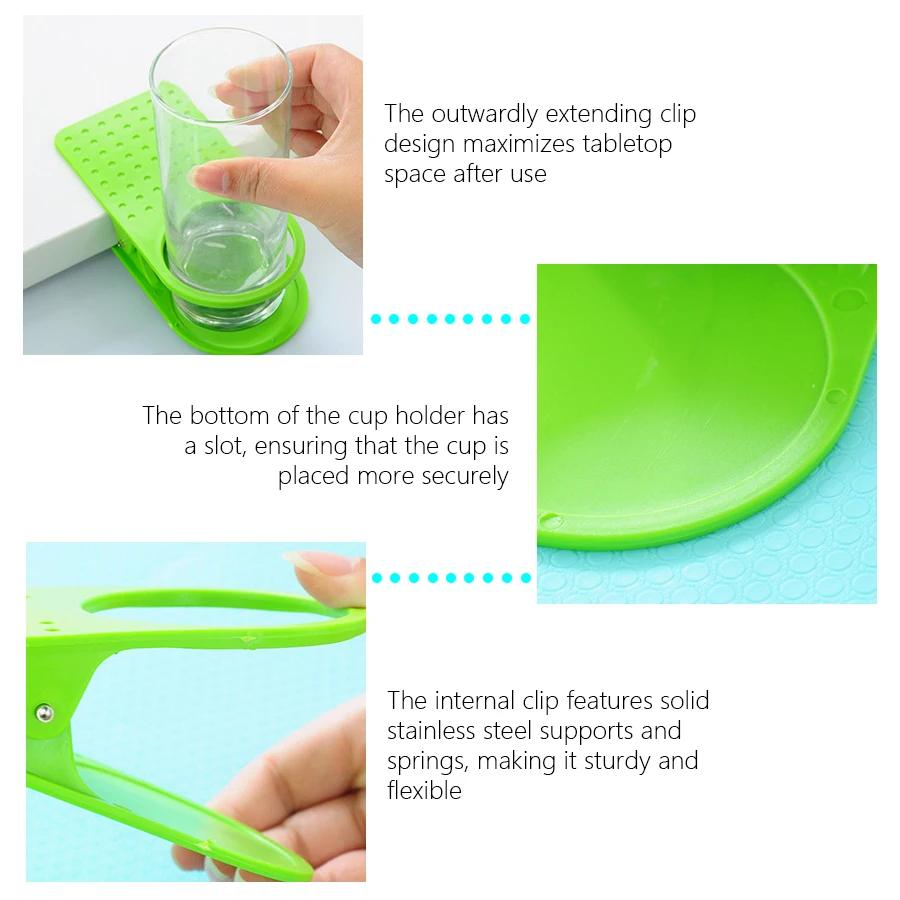 Table Side Cup Holder Tea Accessories Desktop Organization Storage Cup Stand Placemats Cup Clip Drink Cup Cans Coffee Mug Holder