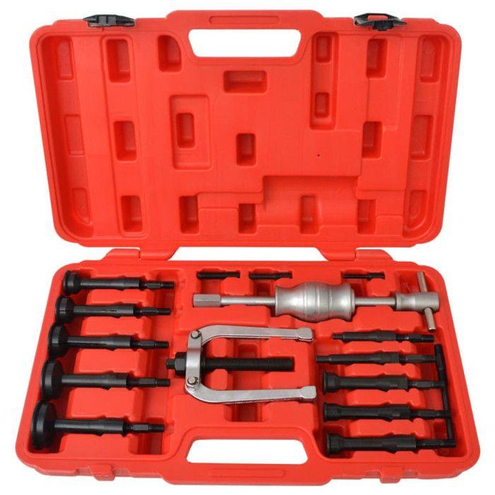 Kit d'extracteurs de roulements - vidaXL - 16 pièces - Rouge - Matériaux de haute qualité - Durable