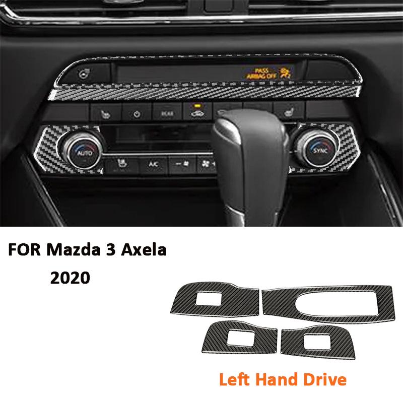 For Mazda 3 Axela  Carbon Fiber Car Window Lifter Switch Panel Frame Trim Cover Interior Decoration Sticker Auto Accessories